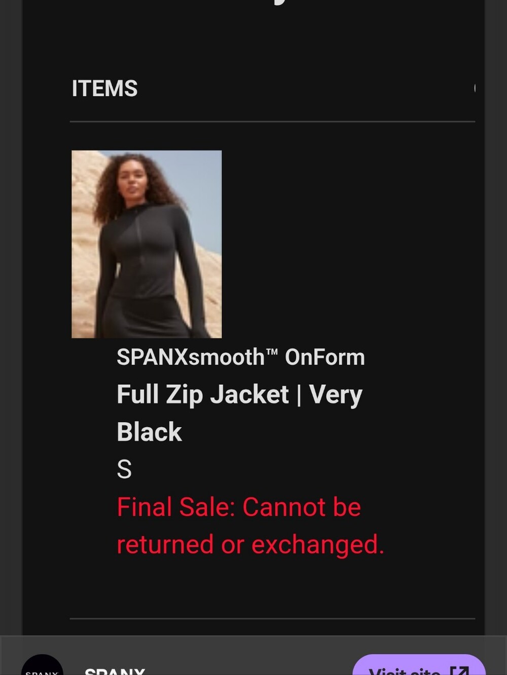SPANX Women's Black Zip-Up Jacket